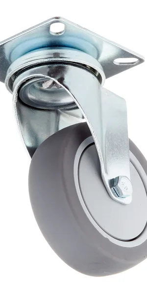Swivel castor support plastic/rubber on plate 75 mm grey (1 pc.)