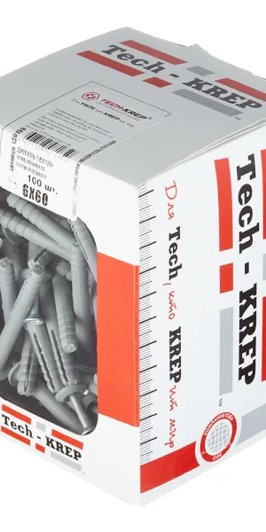 膨胀螺丝钉 6x60毫米 半圆形套筒 聚丙烯 (100个装)