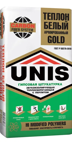 Gypsum plaster Unis Teflon Gold white 25 kg