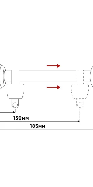 Карниз настенный деревянный двухрядный круглый 150 см d 28 мм светлый дуб