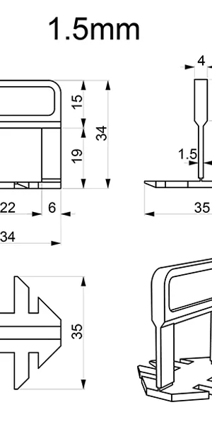 Tile leveling system Beorol 1.5 mm clip collar (100 pcs.)