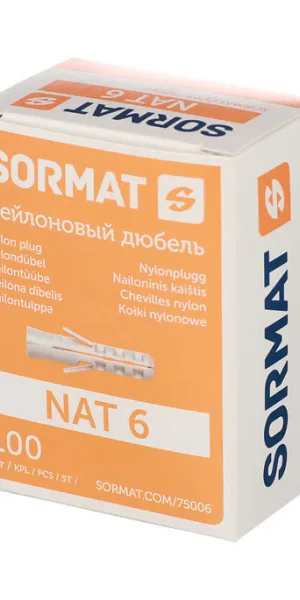 Дюбель распорный Sormat NAT 6x30 мм нейлон (100 шт.)
