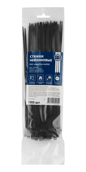Fortisflex NCC EasyFix 电缆扎带 250x3.6毫米 聚酰胺 黑色 (100个装) (84815)