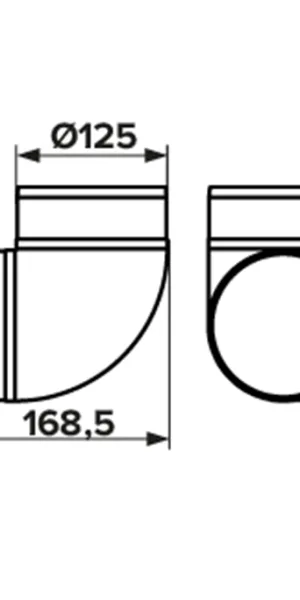 Era plastic elbow for round ducts d125 mm 90°