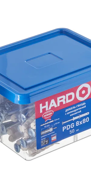 膨胀螺丝钉 Hard-Fix 8x80毫米 圆柱形套筒 尼龙 (50件)
