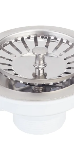 Выпуск для мойки WIRQUIN 30987086 3 1/2" с нержавеющей чашкой D 114 мм и универсальным переливом