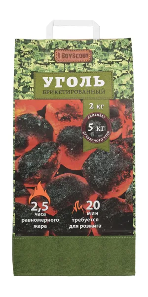 Уголь древесный березовый Boyscout 2,1 кг 2,5 л