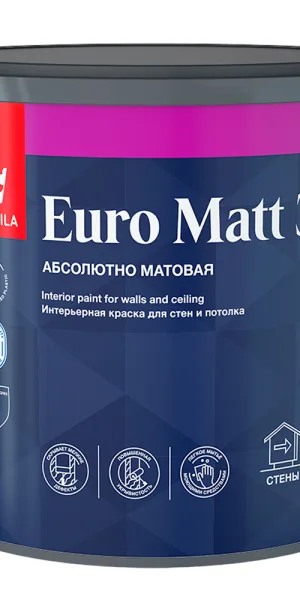 Краска интерьерная Tikkurila/Tikkivala Euro Matt 3 база А белая 2,7 л