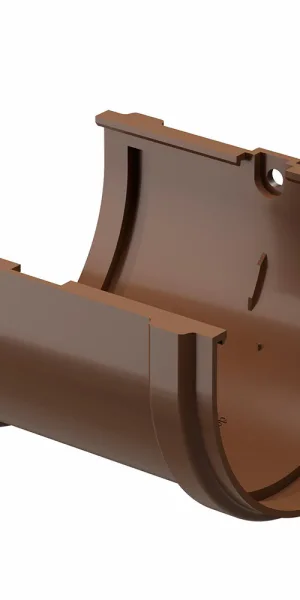 Соединение желоба пластиковое d120 мм Docke Standard коричневое RAL 8017