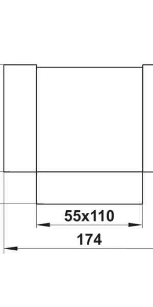Тройник пластиковый для плоских воздуховодов 55х110 мм 90°