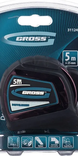Рулетка Gross с автостопом 5 м x 25 мм