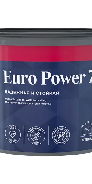 Краска моющаяся Tikkurila/Tikkivala Euro Power 7 база С бесцветная 9 л