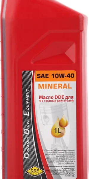 Масло для 4-тактных двигателей DDE минеральное 1 л (M-SAE10W-40)