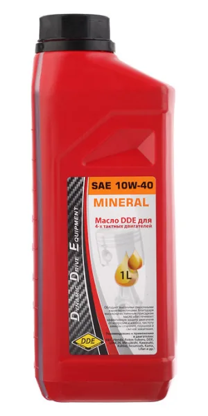 Масло для 4-тактных двигателей DDE минеральное 1 л (M-SAE10W-40)