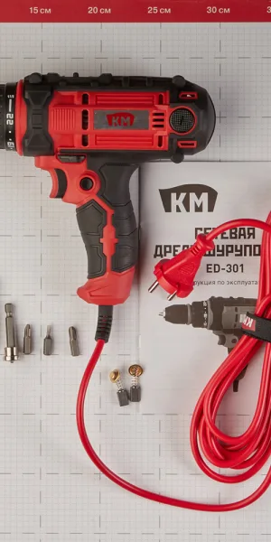 Дрель-шуруповерт КМ ED-301 300 Вт