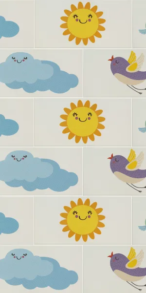 Плитка декор Нефрит Kids Sky белая 400x1000x8 мм (5 шт. в комплекте)