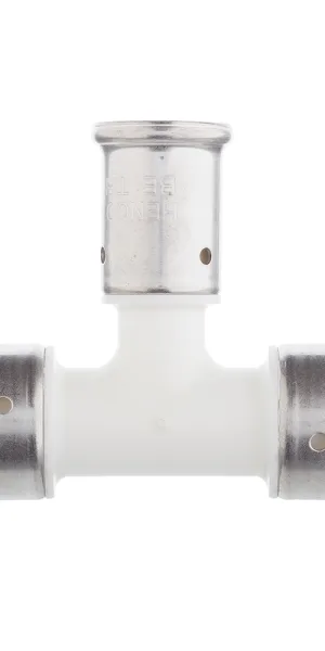 Тройник Henco (10PKW-262026) 26(пресс) х 20(пресс) х 26(пресс) PVDF белый