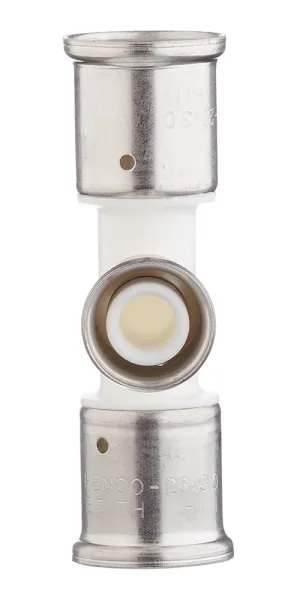 Тройник Henco (10PKW-262026) 26(пресс) х 20(пресс) х 26(пресс) PVDF белый