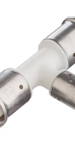 Тройник Henco (10PKW-262026) 26(пресс) х 20(пресс) х 26(пресс) PVDF белый