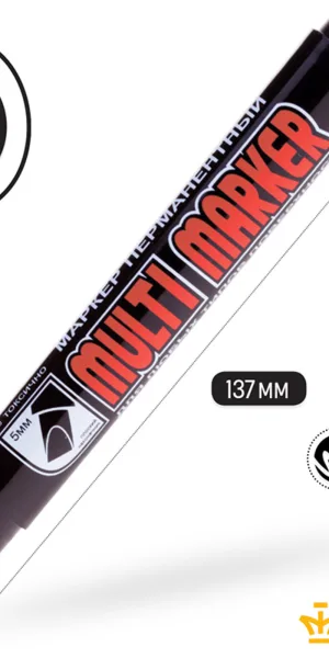 Маркер перманентный Crown Multi Marker Chisel черный грифель 1-5 мм
