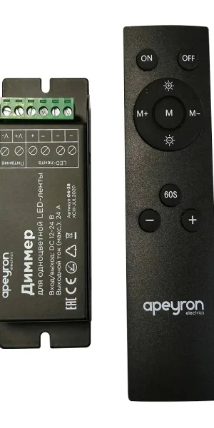 Диммер для светодиодной ленты 12/24 В 288/576 Вт IP20 с пультом Apeyron (04-38)