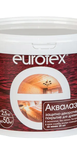 Лак антисептик акриловый Eurotex Аквалазурь бесцветный 2,5 л