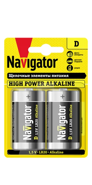 Батарейка Navigator D LR20 1,5 В (2 шт.)