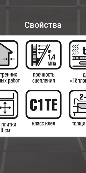 Клей для плитки/ керамогранита/ камня Unis Плюс класс C1 TE 25 кг