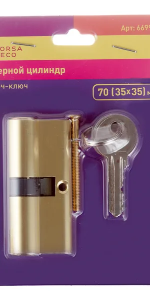 Цилиндр Corsa Deco 70 35х35 мм ключ/ключ золото
