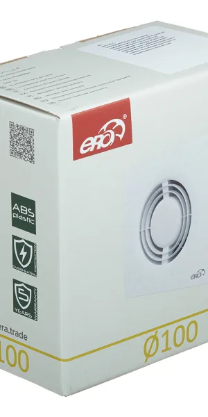 Вентилятор осевой Era Neo с обратным клапаном с антимоскитной сеткой 160х160 мм d100 мм белый
