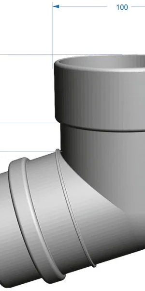 Колено трубы Docke Lux пластиковое d100 мм 72° шоколад RAL 8019