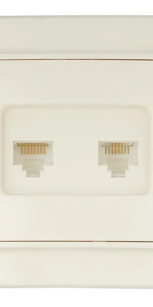 Розетка компьютерная/ телефонная EKF Минск встраиваемая бежевая RJ11/ RJ45 (ERK00-135-20)