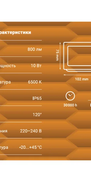 Прожектор светодиодный Rev ДО-10 6500К 10 Вт IP65 черный