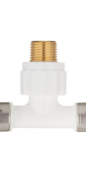 Тройник Henco (14PKW-200420) 20(пресс) х 1/2 НР(ш) х 20(пресс) PVDF белый