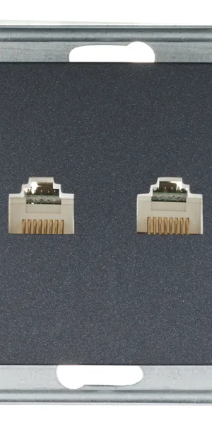 Розетка компьютерная Hegel Master встраиваемая черная 2хRJ45 (РСКК-440-08)