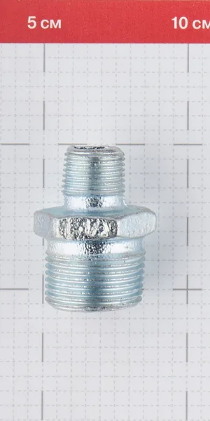 Ниппель переходный Gebo Platinum (245-25V) 1 НР(ш) х 1/2 НР(ш) чугунный оцинкованный