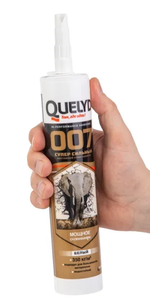Клей-герметик гибридный Quelyd 007 супер сильный белый 290 мл
