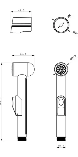 Лейка гигиеническая Lemark с держателем хром (LM8059C)