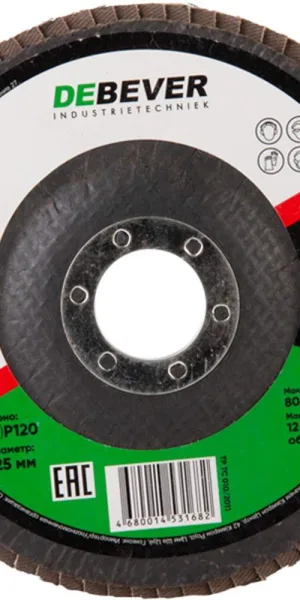 Круг лепестковый по металлу/древесине Debever 125х22,2 мм P120 (FDC 125A 120 72F)