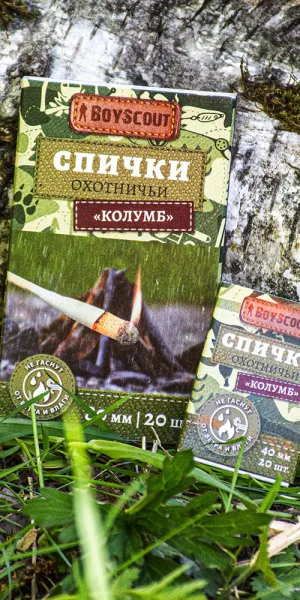 Спички Boyscout Колумб водоветроустойчивые 80 мм (20 шт.)