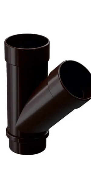 Тройник трубы Docke Lux пластиковый d100 мм 45° шоколад RAL 8019