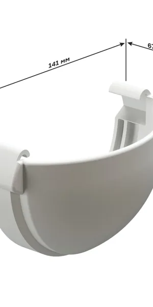 Заглушка желоба Docke Lux пластиковая d140 мм пломбир RAL 9003