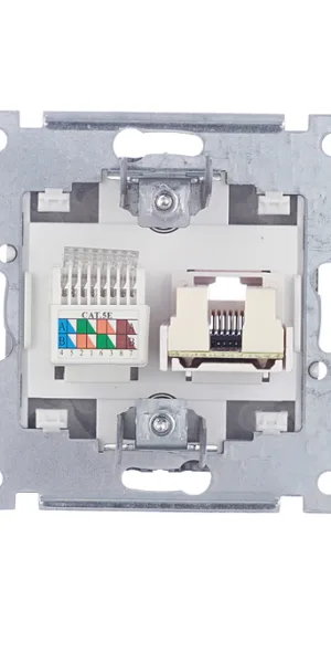 Розетка компьютерная/ телефонная Hegel Master встраиваемая черная RJ11/ RJ45 (РСКТ-440-08)