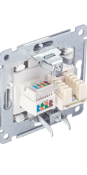 Розетка компьютерная/ телефонная Hegel Master встраиваемая черная RJ11/ RJ45 (РСКТ-440-08)