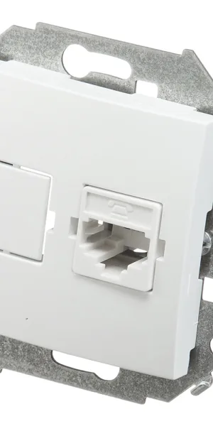 Розетка телефонная Simon 15 встраиваемая белая RJ11 (1591480-030)