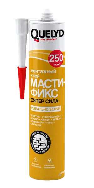 Клей монтажный акриловый Quelyd Мастификс Супер Сила белый 280 мл
