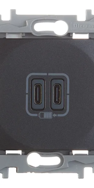 Розетка USB Legrand Etika встраиваемая антрацит 2хUSB Type-C (672635)
