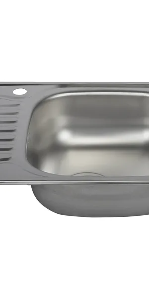 Мойка для кухни Ukinox Nord 58х48х16 см врезная с крылом сталь (Nr 580х480 (0,6) R, G)