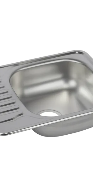 Мойка для кухни Ukinox Nord 58х48х16 см врезная с крылом сталь (Nr 580х480 (0,6) R, G)