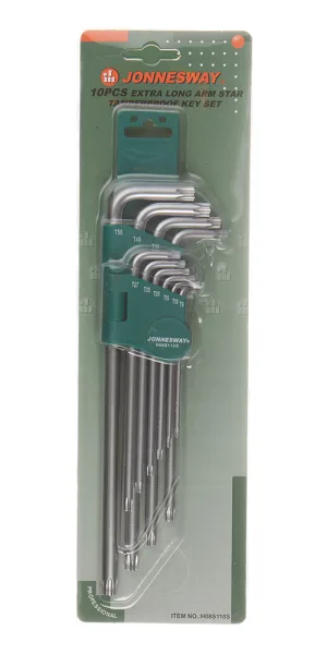 Набор шестигранных ключей Jonnesway Тorx 9-50 мм (H08S110S) (10 шт.)